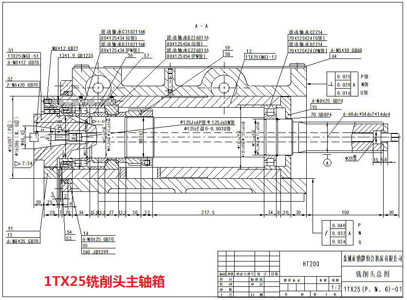 1TX25桃色APP下载主轴箱图纸